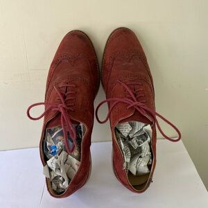 Cole Haan Maroon Suede Oxford Flats 9.5